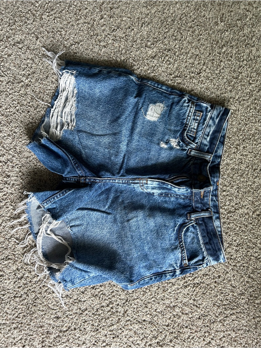 Splash Ripped Blue Denim Jean Shorts
